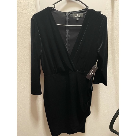 Lulus black velvet bodycon dress - Picture 1 of 2